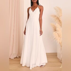 Lulu's Madalyn White Lace Maxi Dress